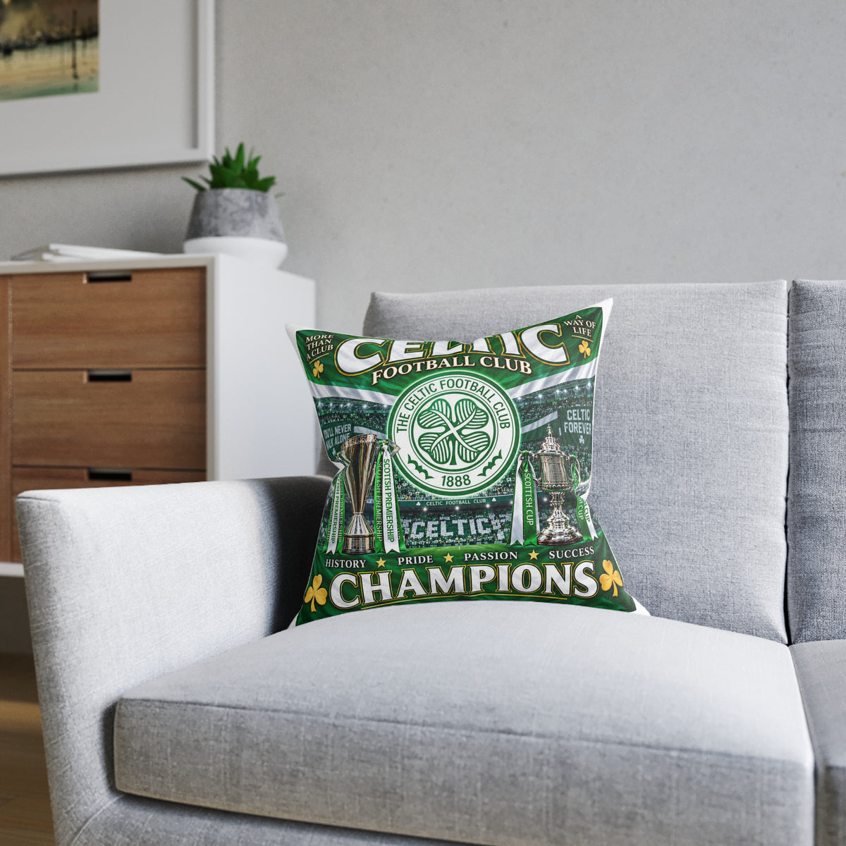 Celtic Football Club Champions Square Pillow