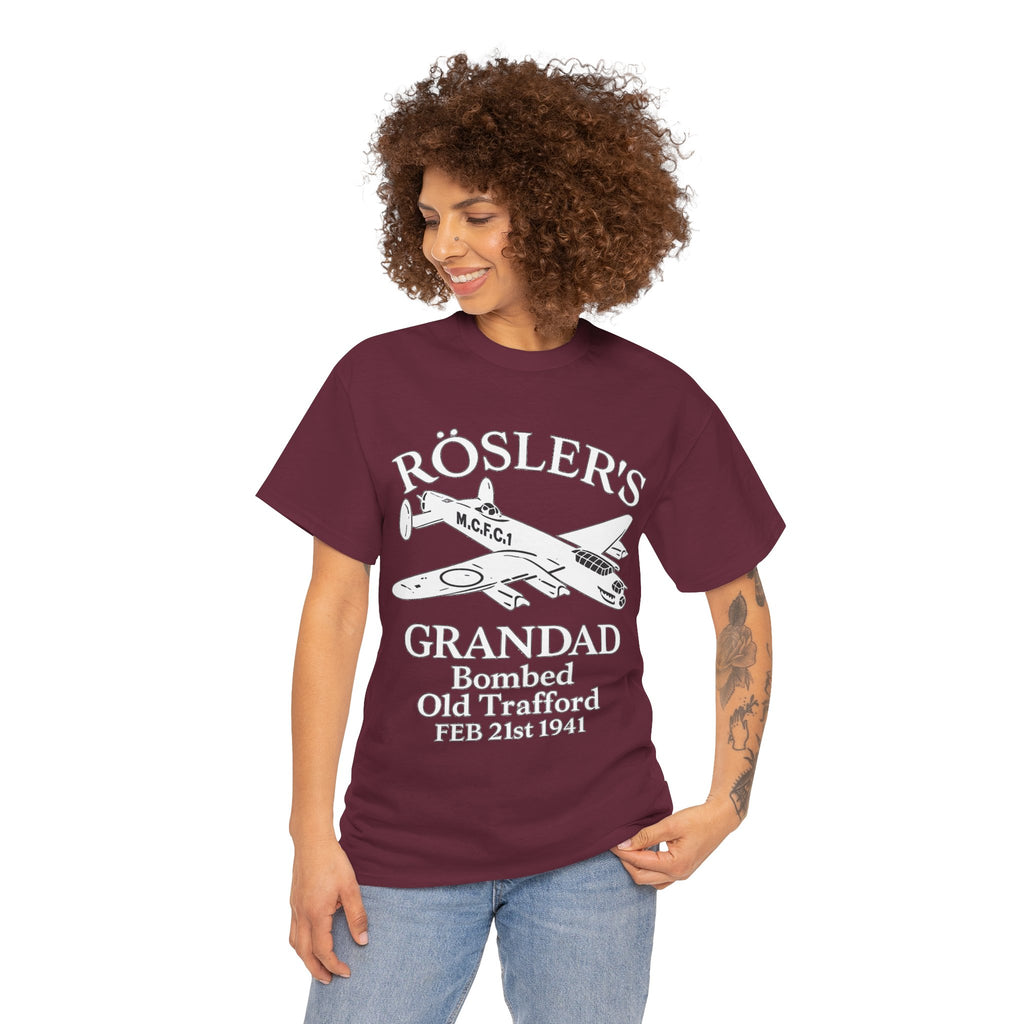 Rösler's Grandad Bombed Old Trafford Tee — WWII Tribute Military Plane Shirt (Feb 21, 1941)