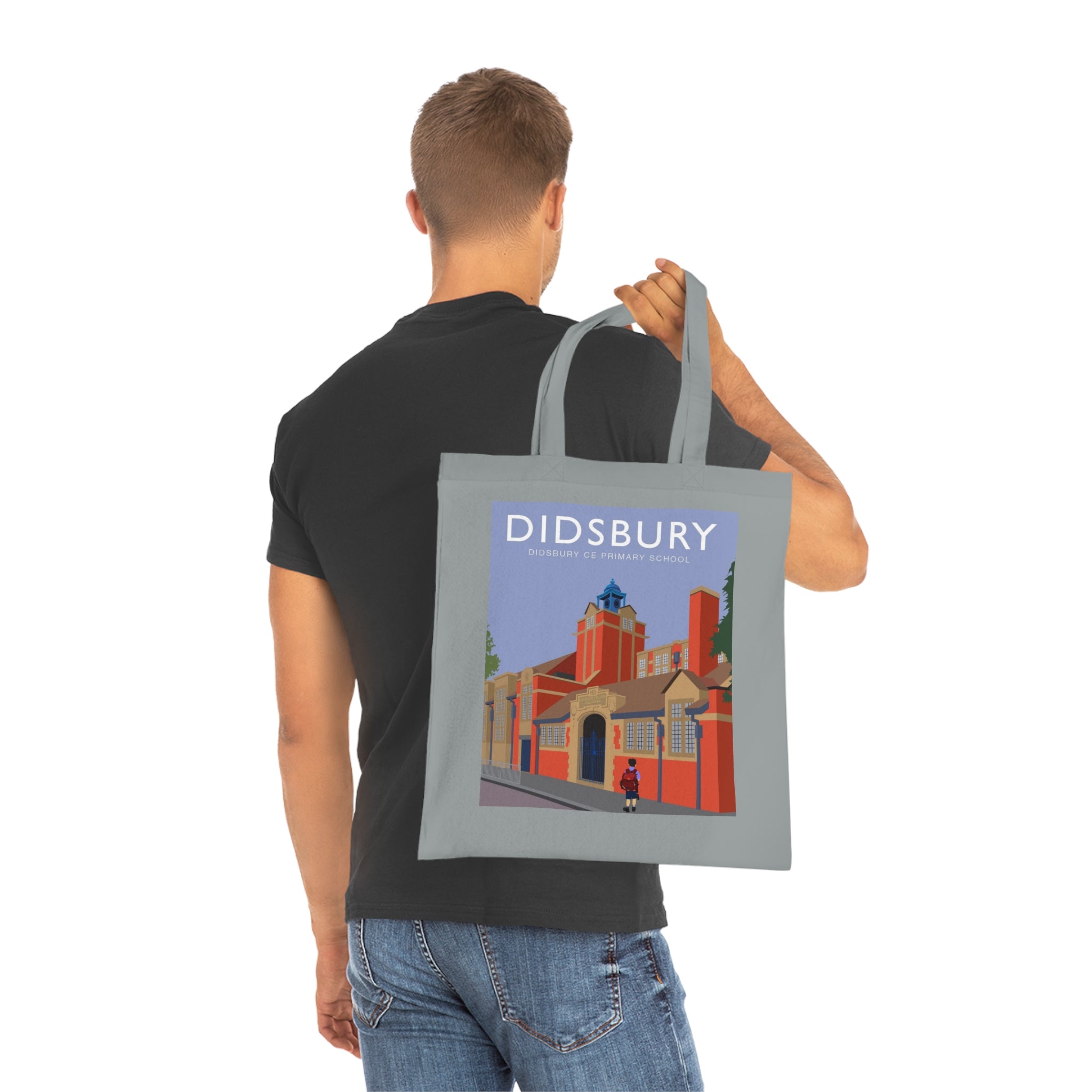 Elm Grove Didsbury C of E Primary School Vintage Travel Tote — Retro Illustrated Cotton Shopper Bag