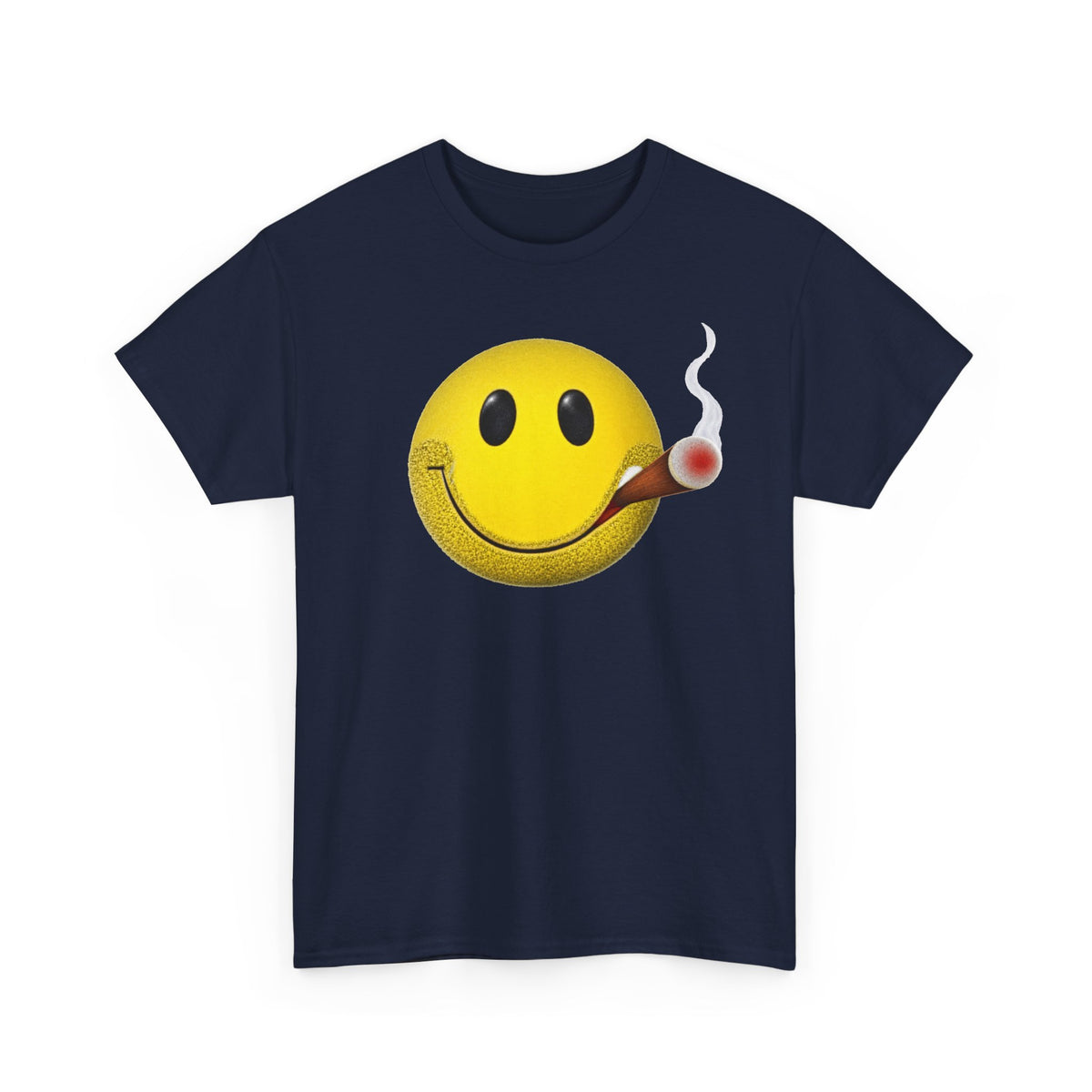 Smoking Happy Face Cigar Unisex Heavy Cotton Tee
