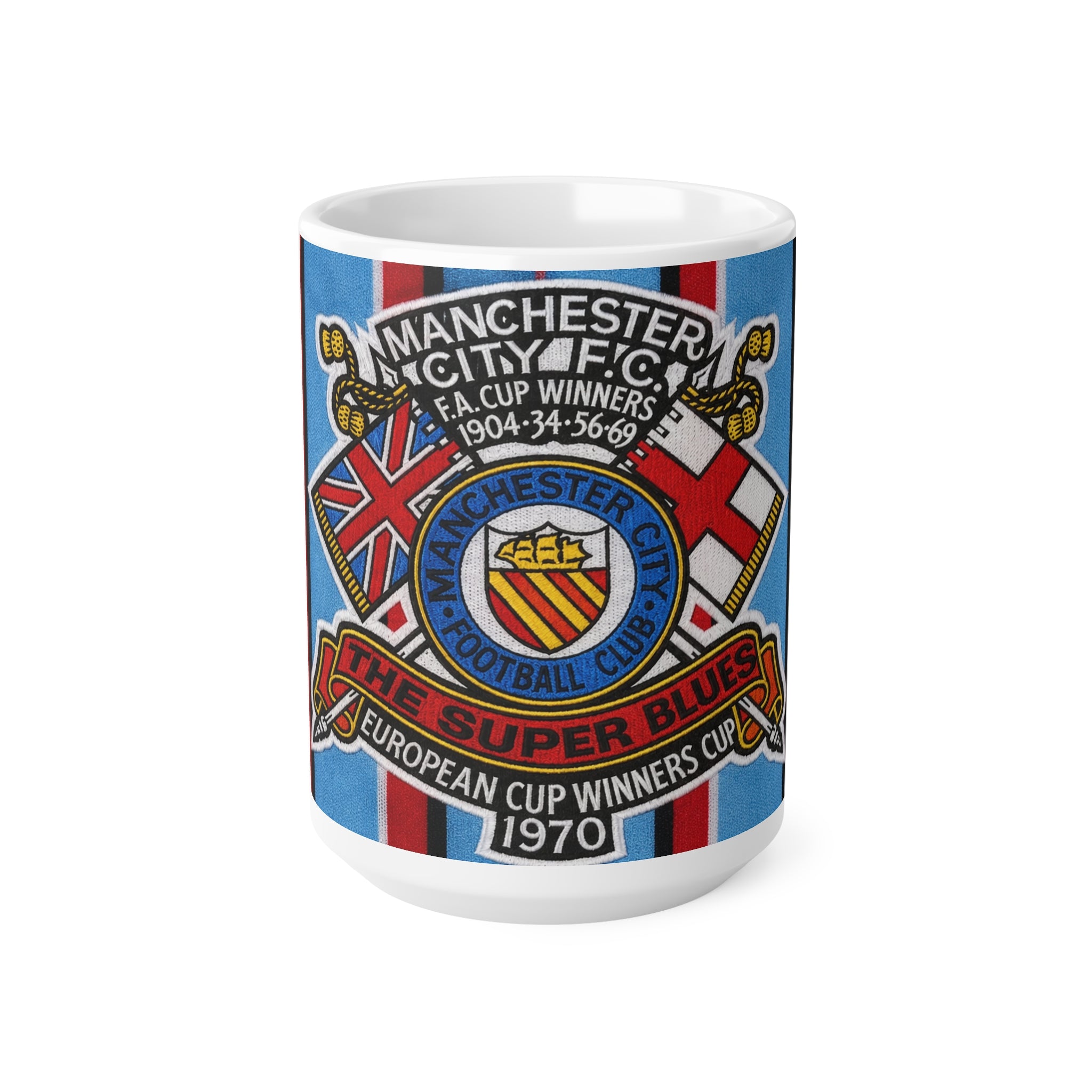 Manchester City Retro Crest Ceramic Mug — 11oz/15oz Football Coffee Cup
