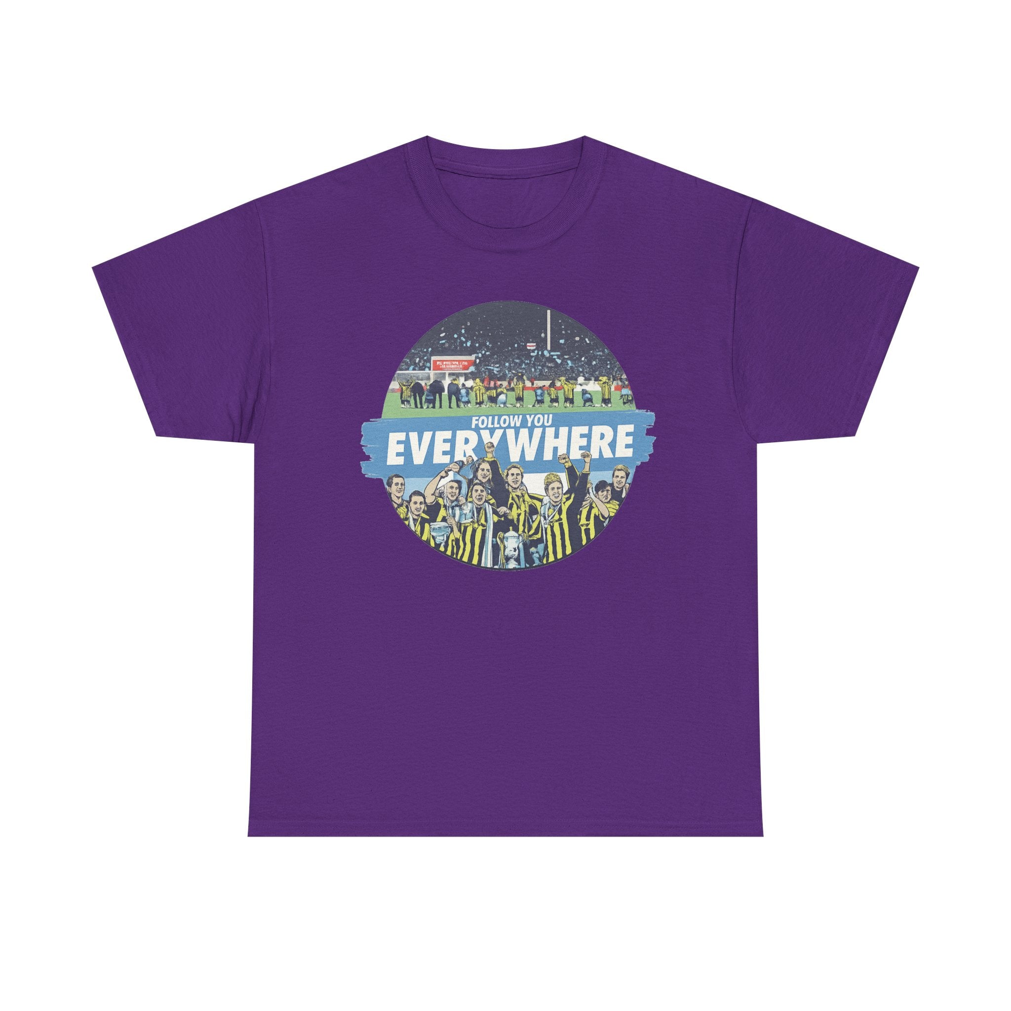 Manchester City Everywhere Soccer Crowd Graphic Tee — 'Follow You Everywhere' Fan Shirt