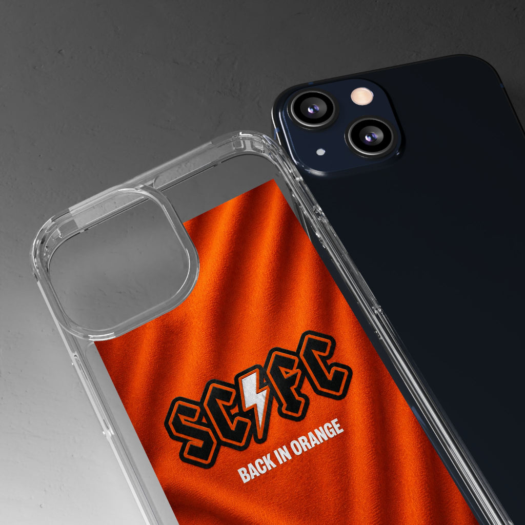 Salford CIty Inspired Phone Case — 'SCFC Back in Orange' Clear Protective Cover