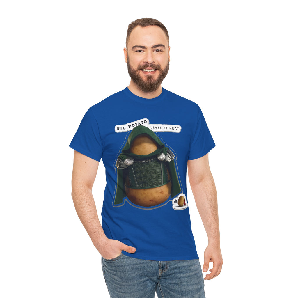 Big Potato "Level Threat" Doom Tee — Funny Potato Soldier Graphic T-Shirt