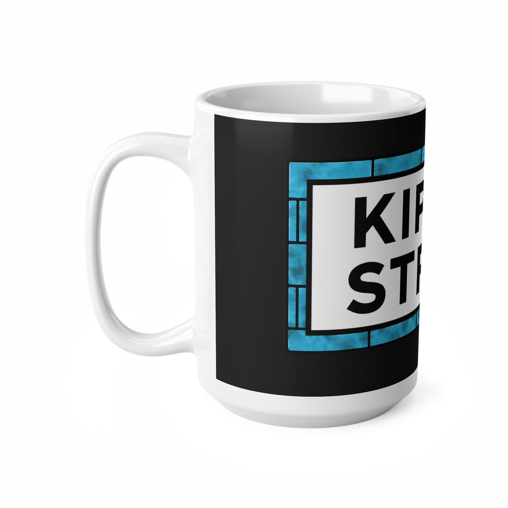 Manchester City Maine Road Kippax Street Ceramic Coffee Mug — Blue Tile Street Sign Design (11oz & 15oz)
