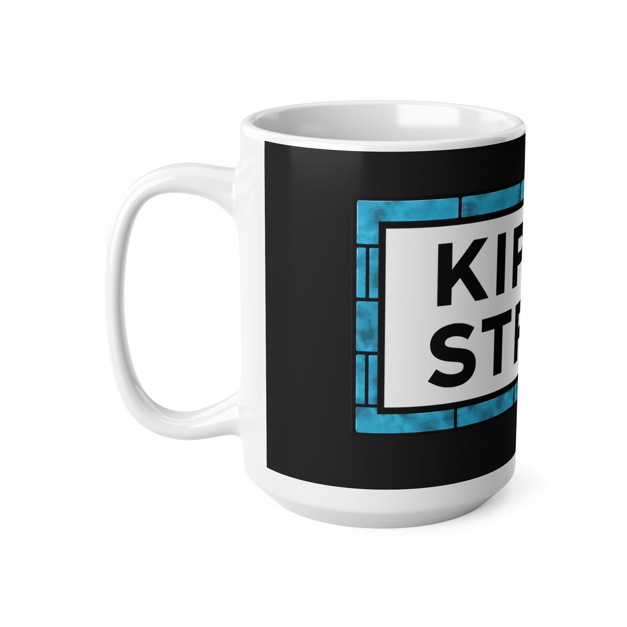 Manchester City Maine Road Kippax Street Ceramic Coffee Mug — Blue Tile Street Sign Design (11oz & 15oz)
