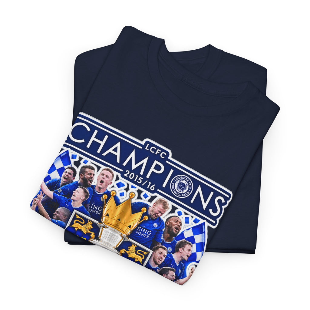 Leicester City 2015/2016 Champions Trophy Soccer T-Shirt — Team Victory Graphic Tee