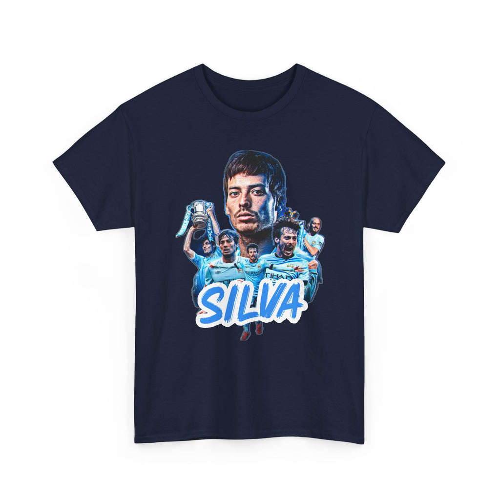 David Silva Manchester City Soccer Tee — Classic Player Portrait Football Shirt