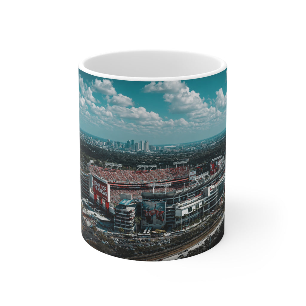 Tampa Bay Raymond James Stadium Aerial Photo Mug – Skyline Coffee Cup (11oz & 15oz)