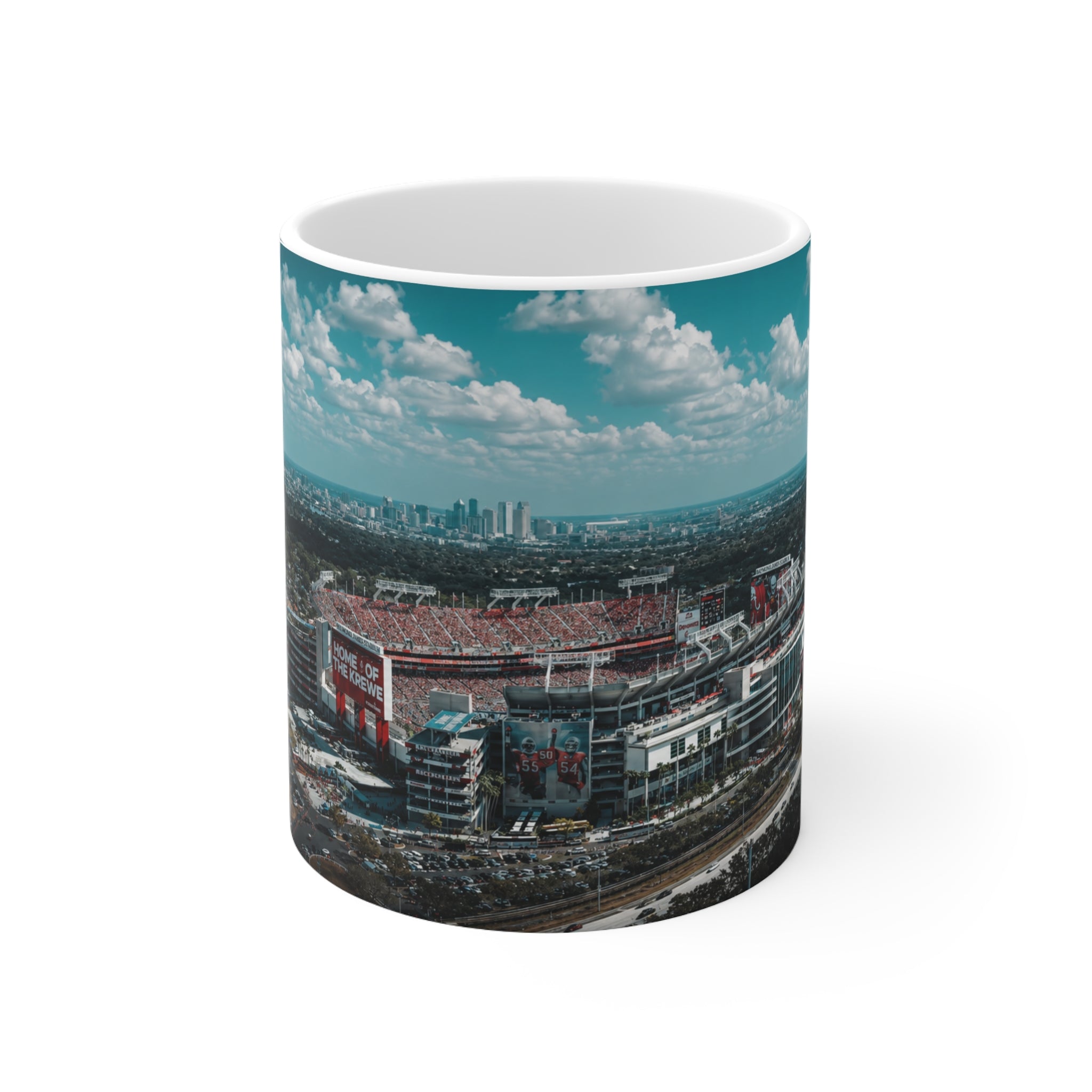 Tampa Bay Raymond James Stadium Aerial Photo Mug – Skyline Coffee Cup (11oz & 15oz)