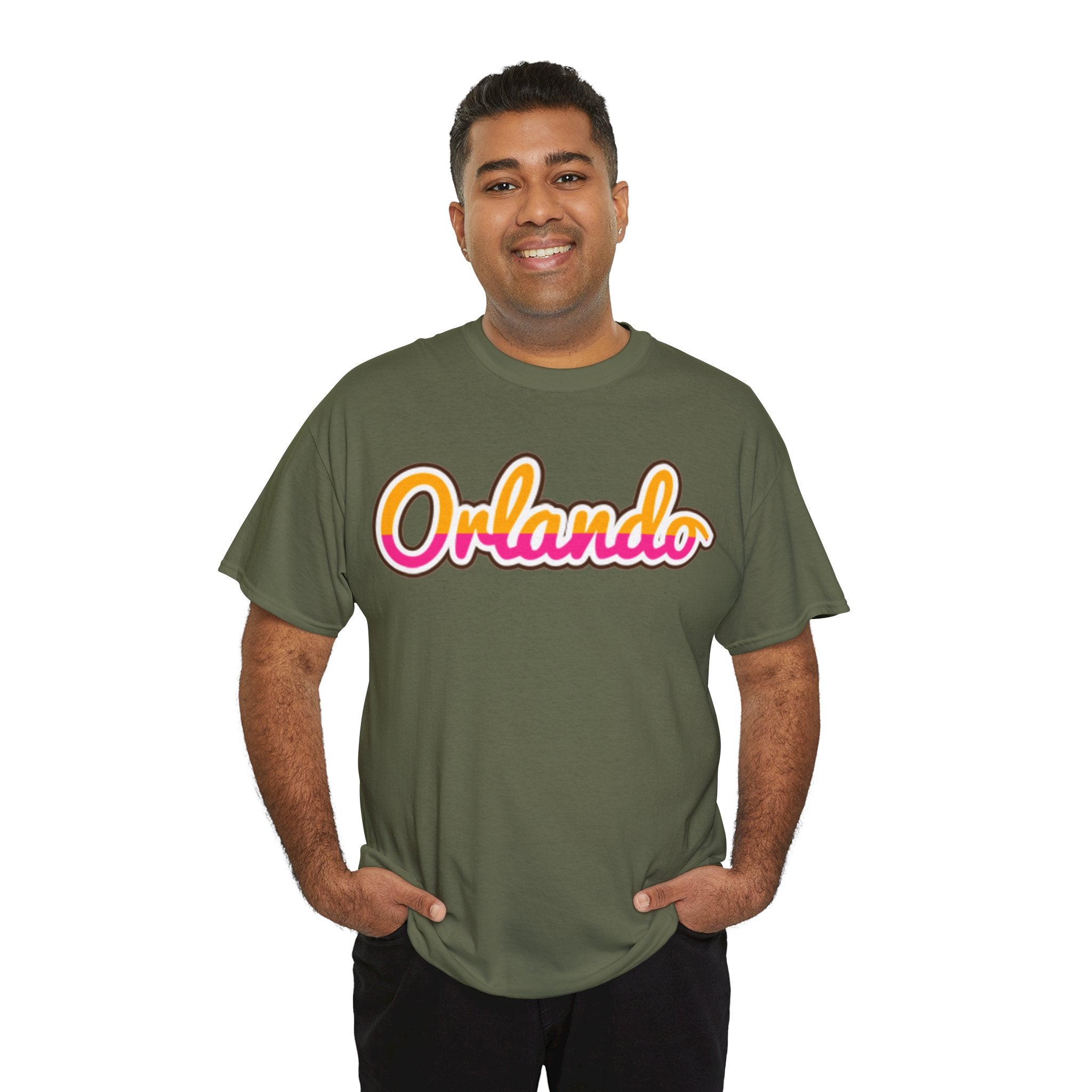 Orlando Retro Script Tee — Vintage Sunset City Souvenir Shirt