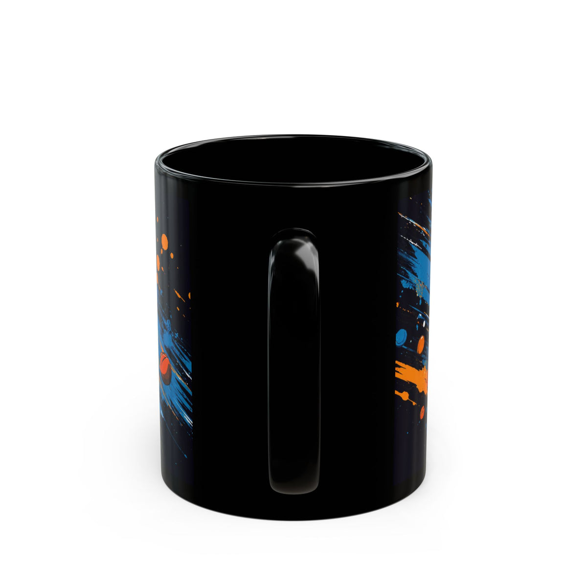 Soccer Splash Black Mug (11oz & 15oz) – Colorful Football Design for Fans & Coaches