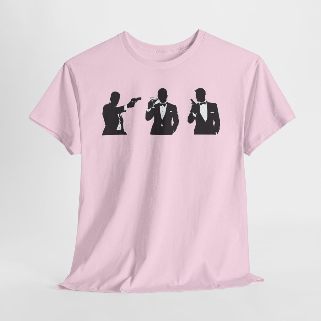 Bond in Suits Silhouette Tee — Classic James Bond Tuxedo Graphic Shirt