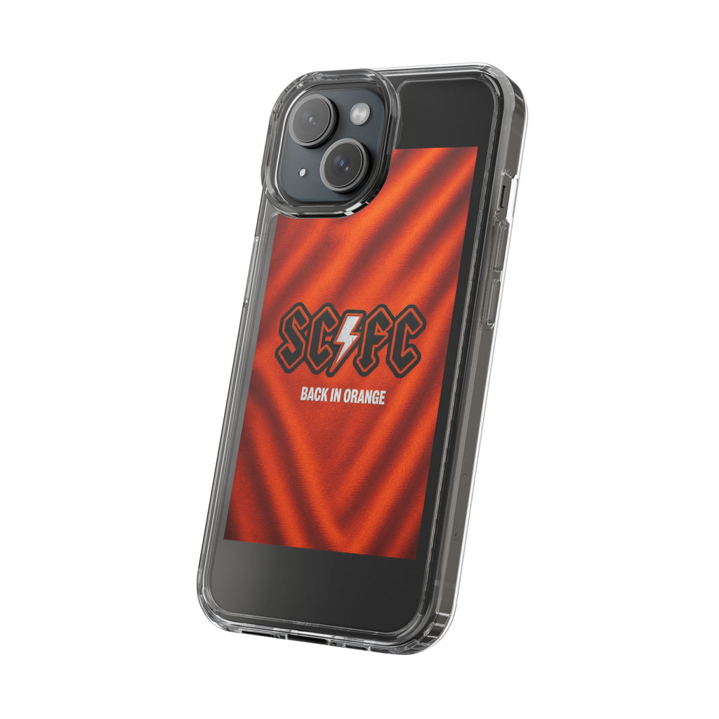 Salford CIty Inspired Phone Case — 'SCFC Back in Orange' Clear Protective Cover