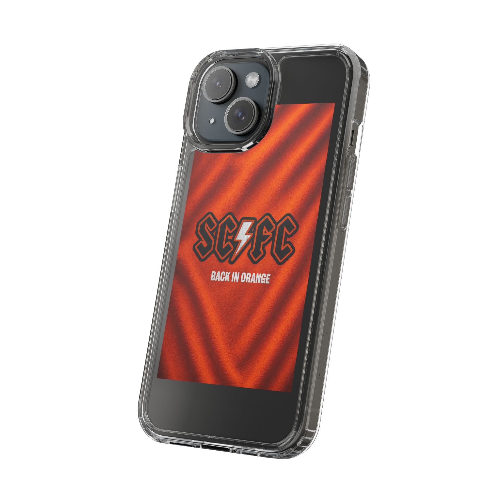 Salford CIty Inspired Phone Case — 'SCFC Back in Orange' Clear Protective Cover