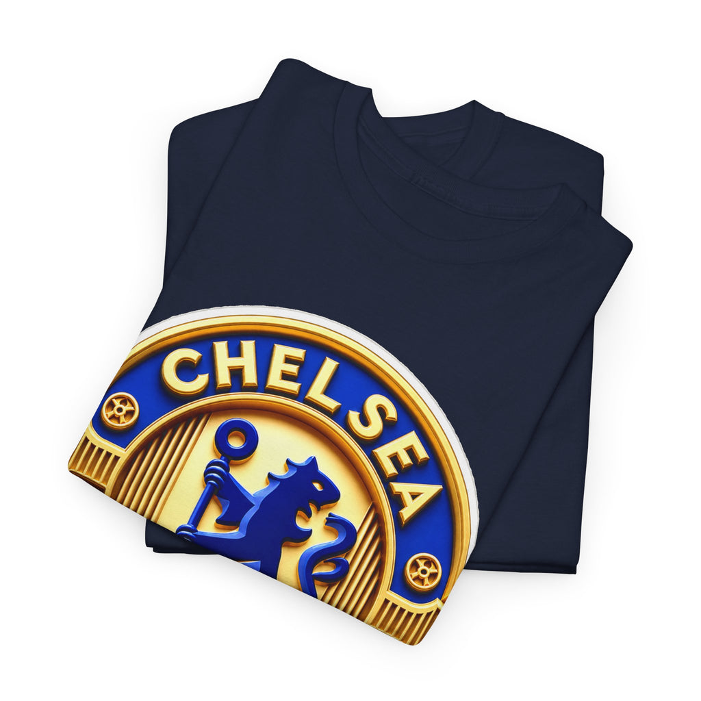Chelsea Football Club Crest Tee — Retro Blue & Gold Soccer Emblem T-Shirt