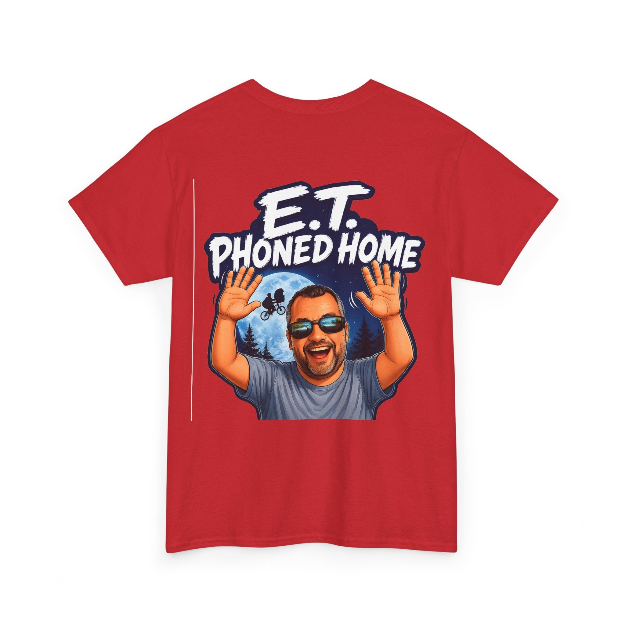 Graphic Tee — "E.T. Phoned Home" Smiling Guy Retro Design