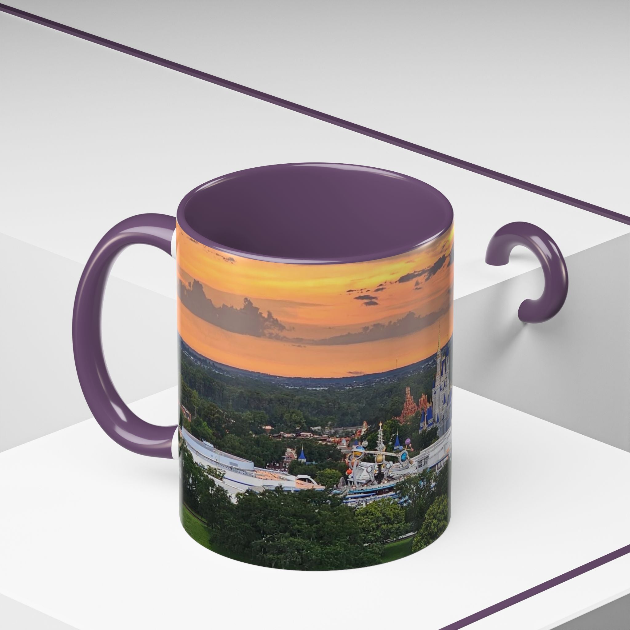 Disney Magic Kingdom Castle Sunset Coffee Mug (Accent, 11/15oz)