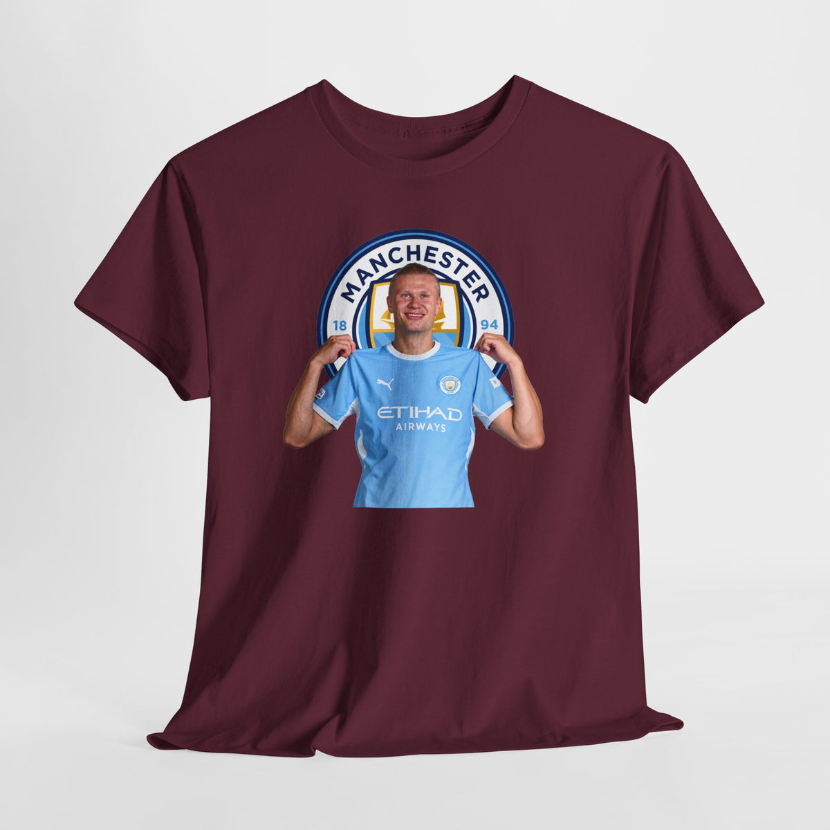 Manchester City Erling Haaland Inspired Cotton T-Shirt Tee — Player Celebratory Graphic T-Shirt