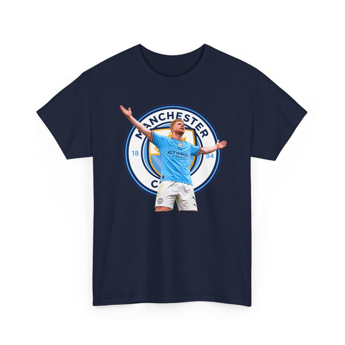 Kevin De Bruyne Manchester Football Club Legend Cotton T-Shirt — Player Celebration Graphic T-Shirt