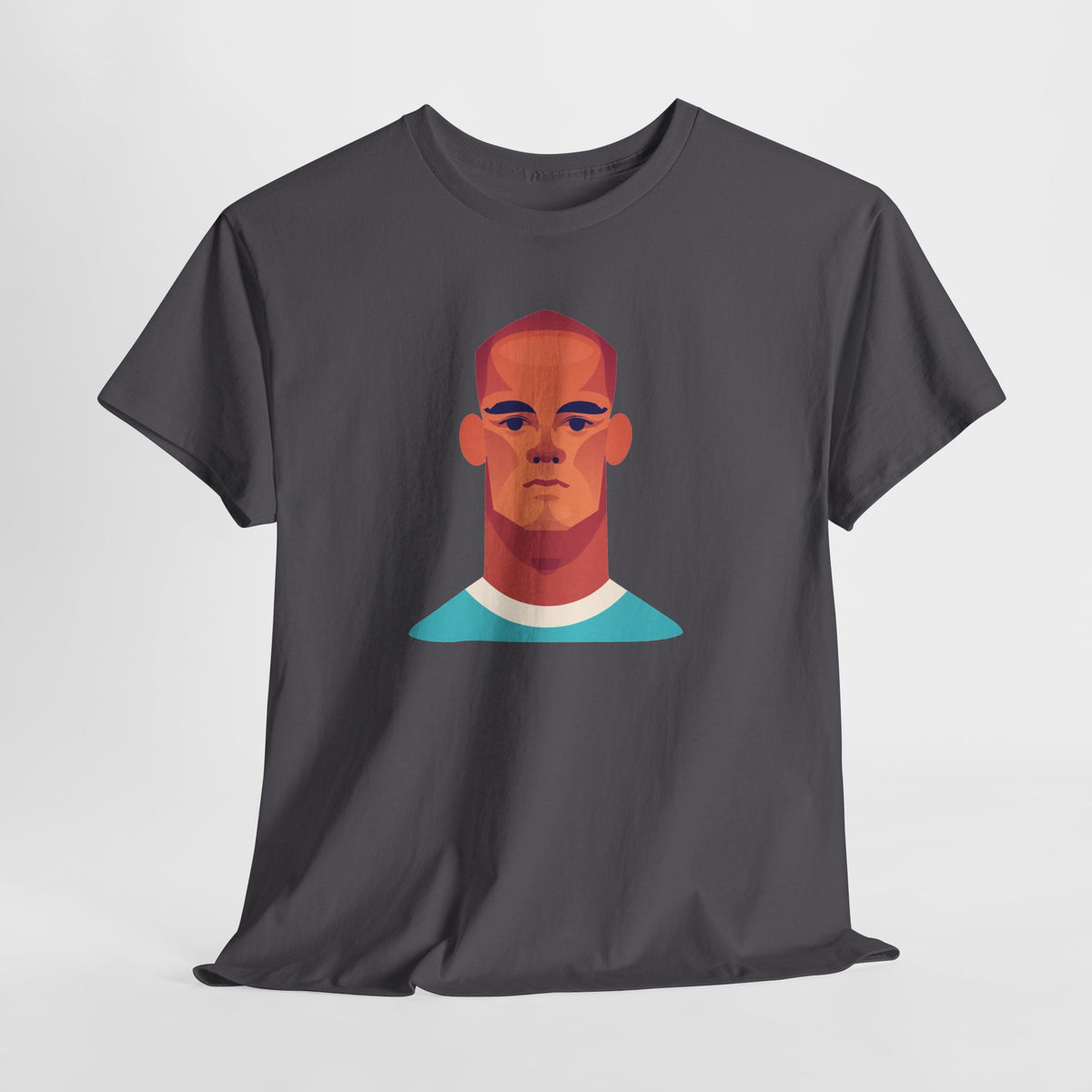Vinny Kompany Manchester City Legend Minimalist Portrait Tee — Bold Stylized Face Graphic T-Shirt