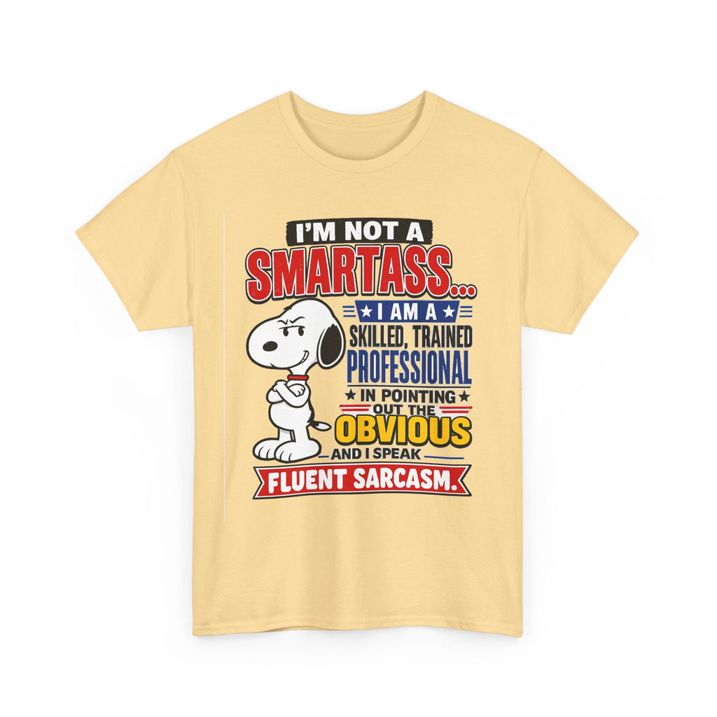 Sarcastic Snoopy Tee — "I’m Not a Smartass... I Speak Fluent Sarcasm" Graphic T-Shirt