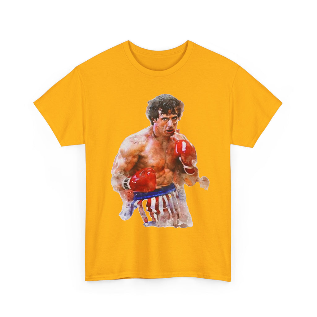 Boxer Rocky Painting T‑Shirt — Vintage American Flag Boxing Tee
