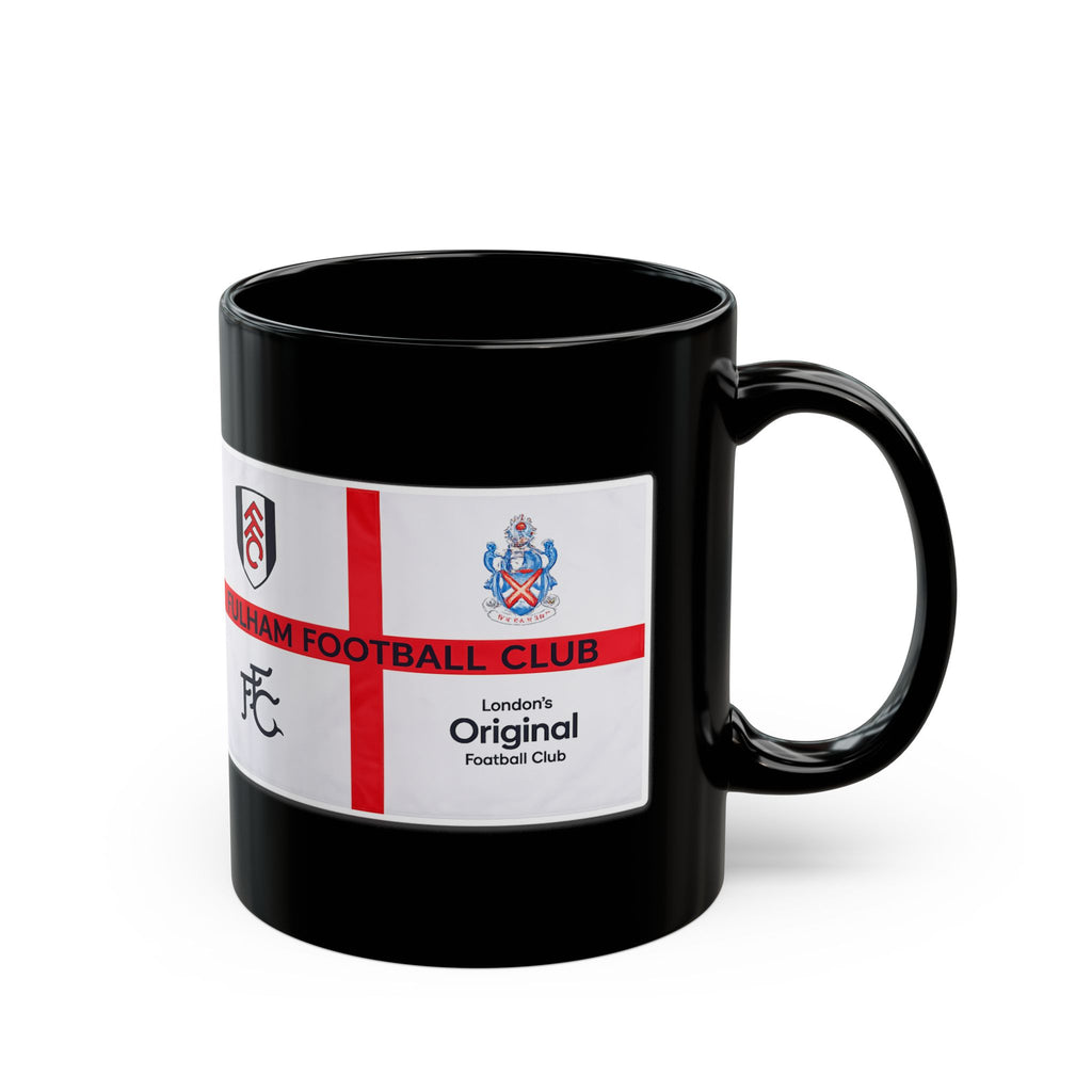 Fulham Football Club Black Mug – Crest & England Flag Design (11oz/15oz)