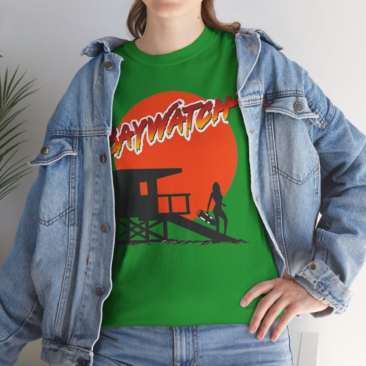 Baywatch Lifeguard Sunset Cotton T-Shirt