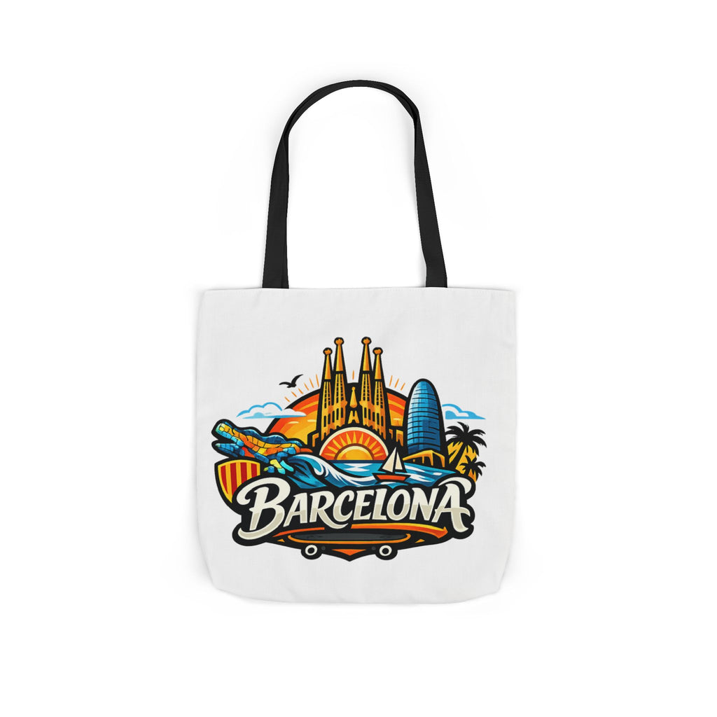 Barcelona Skyline Canvas Tote Bag — Colorful Travel Souvenir Tote