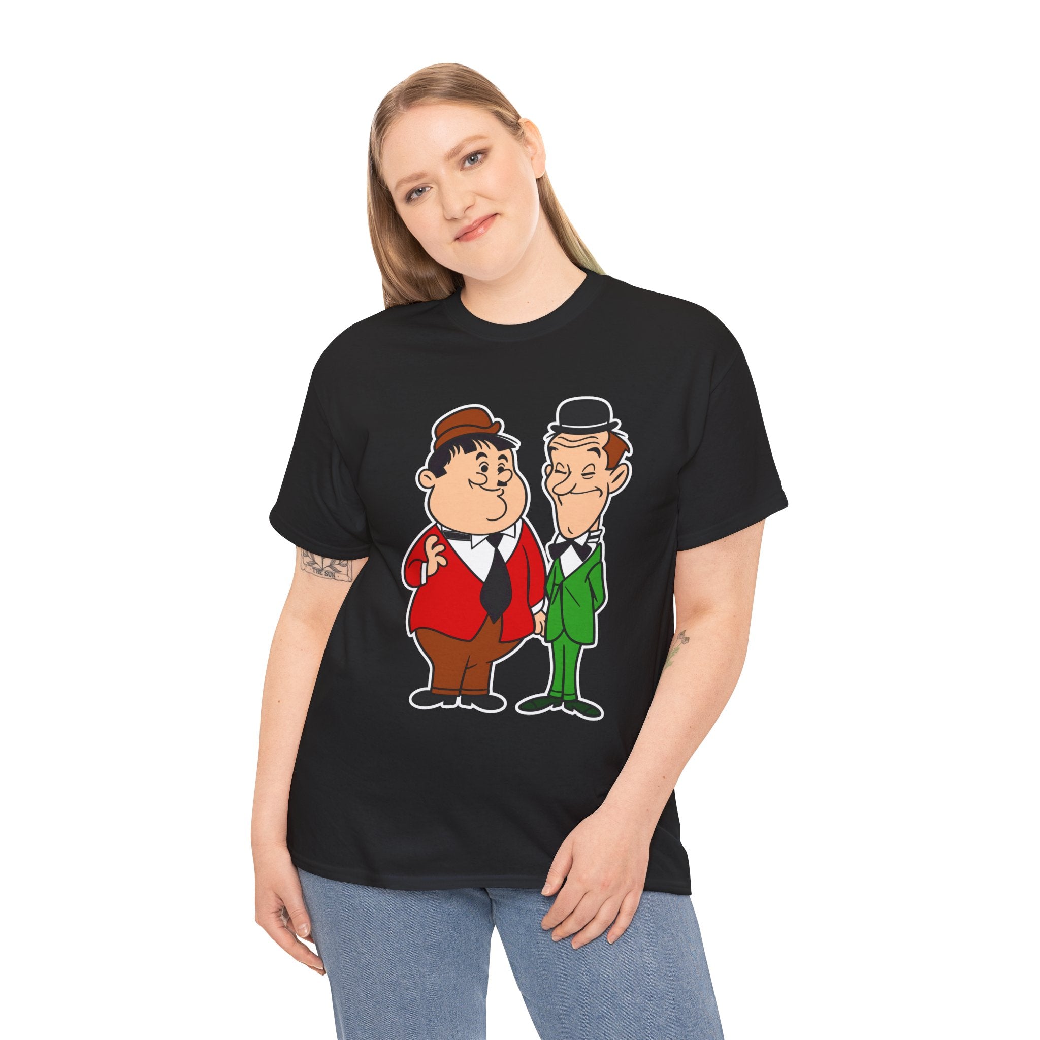Comedy Duo Vintage Cartoon Cotton T-Shirt