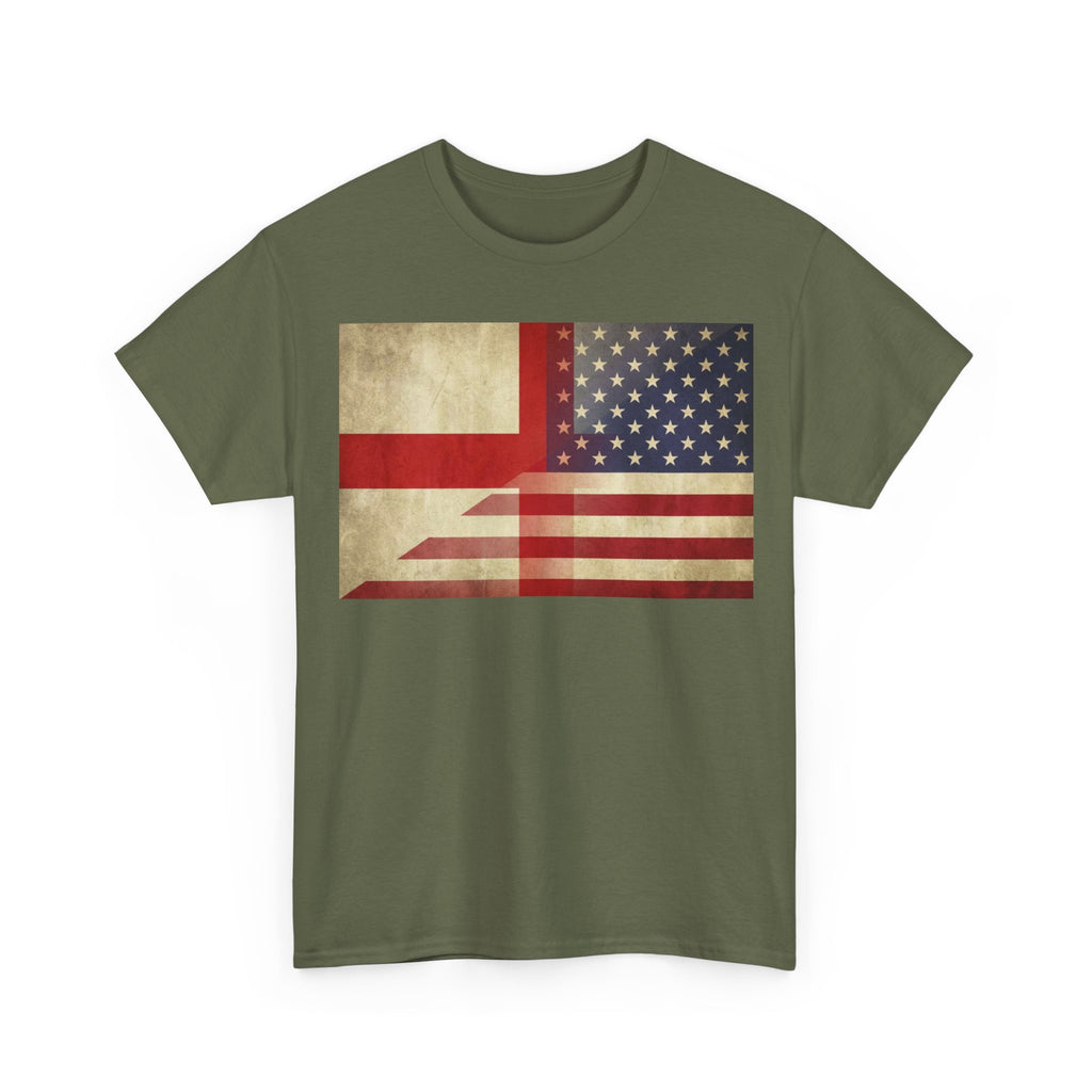 Vintage England-USA Flag T-Shirt — Retro Anglo-American Pride Tee