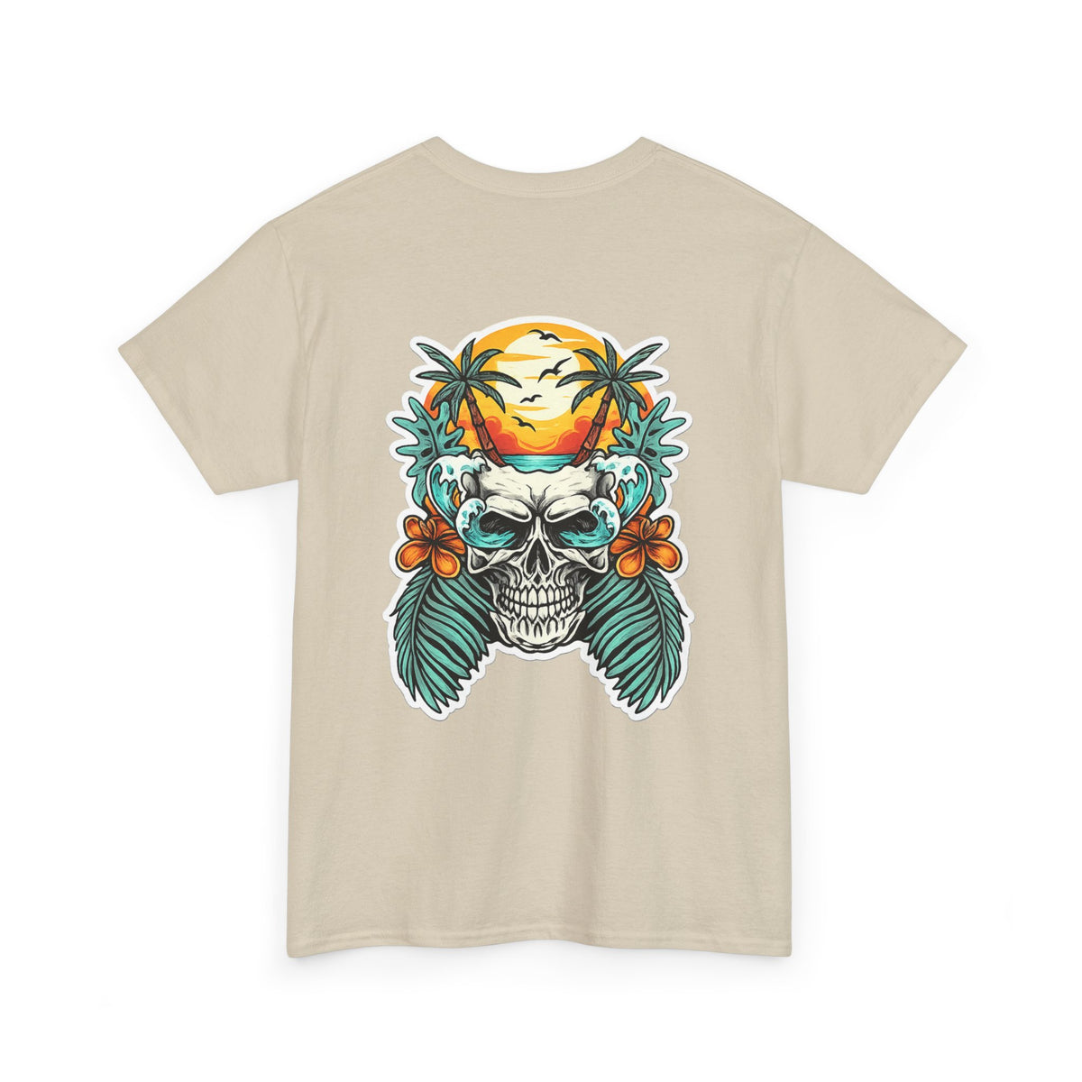 Tropical Skull Tee — Sunset Palm Beach Skull T-Shirt