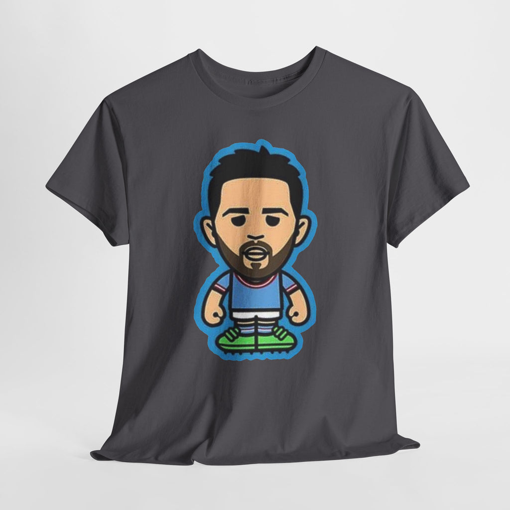 Bernardo Silva Manchester City Legend Graphic Tee — Player Cartoon Front & Tribute Poster Back