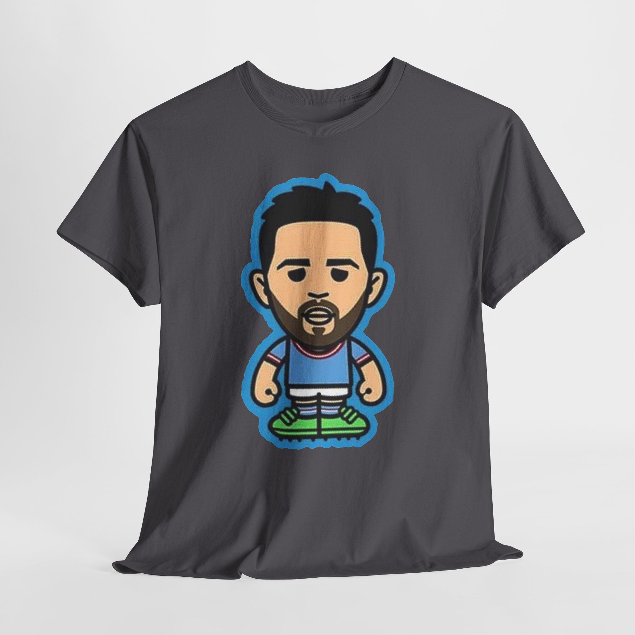 Bernardo Silva Manchester City Legend Graphic Tee — Player Cartoon Front & Tribute Poster Back