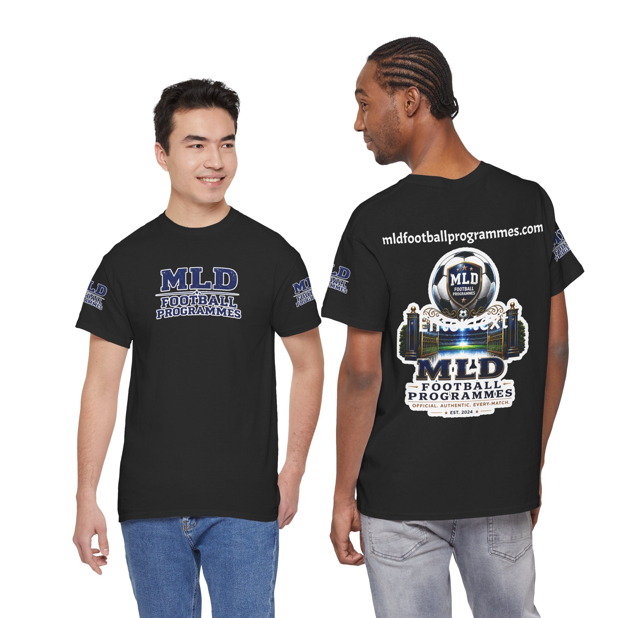 MLD Football Programmes Tee — Vintage Sports Logo Cotton T‑Shirt