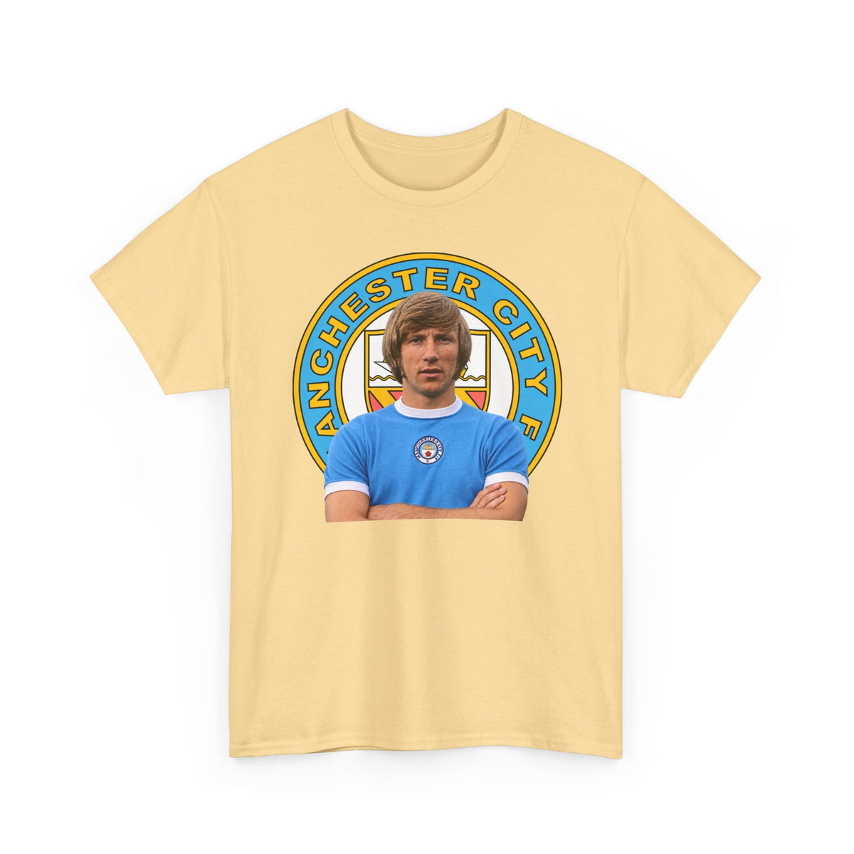 Colin Bell Manchester City Legend Cotton Tee — Retro Player Graphic