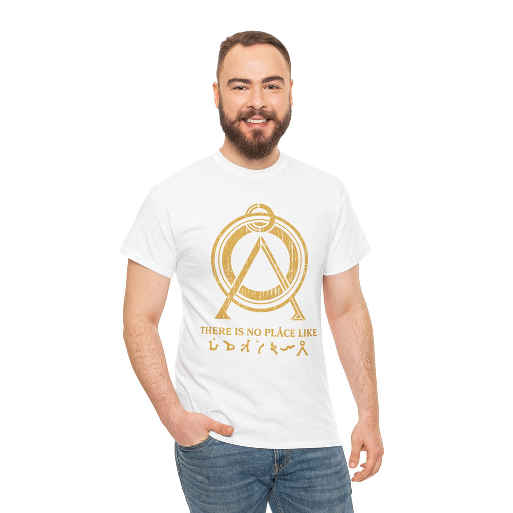 There Is No Place Like Home Graphic Tee — Vintage Gold Sigil T‑Shirt