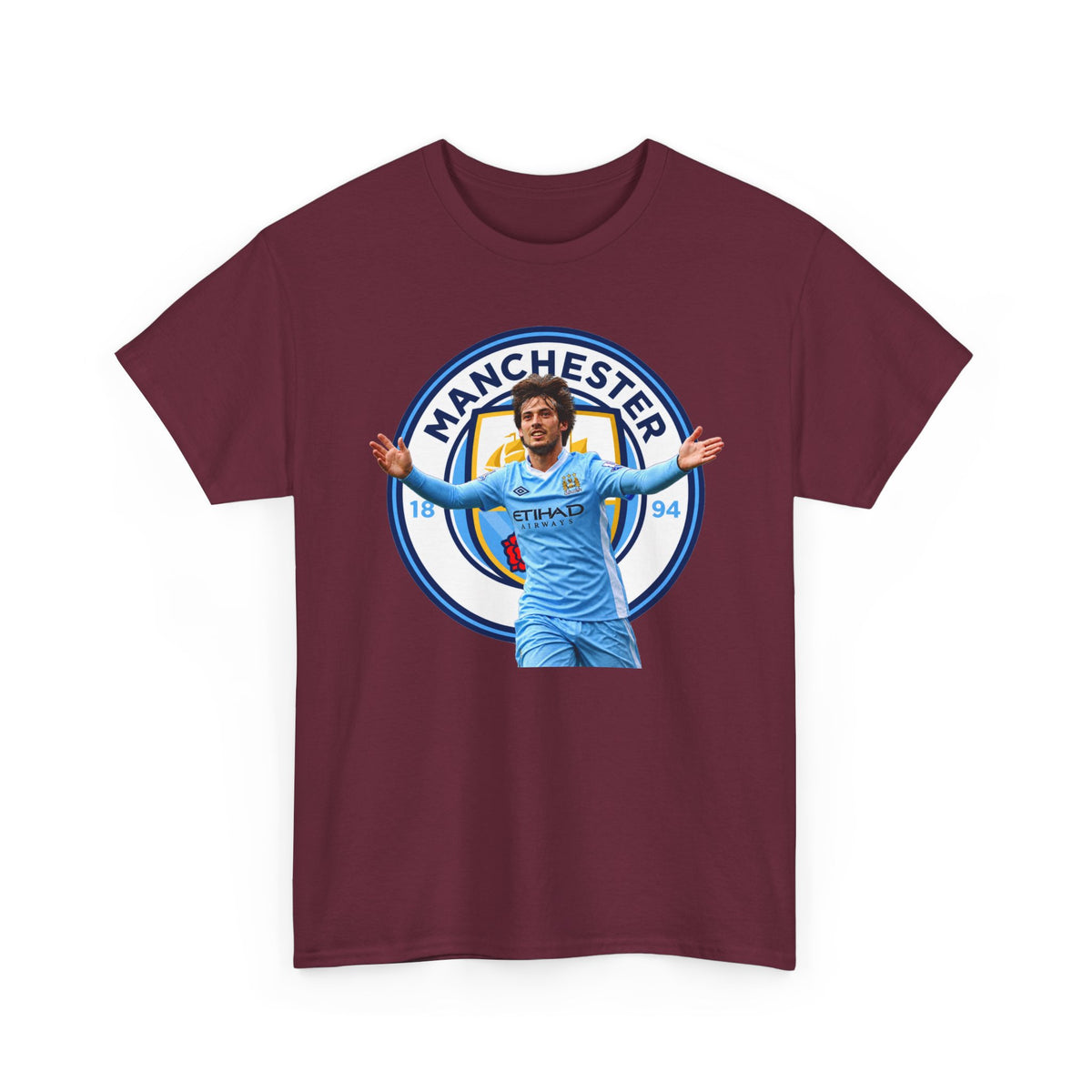 David Silva Manchester Legend Football Tee — Player Celebration Design