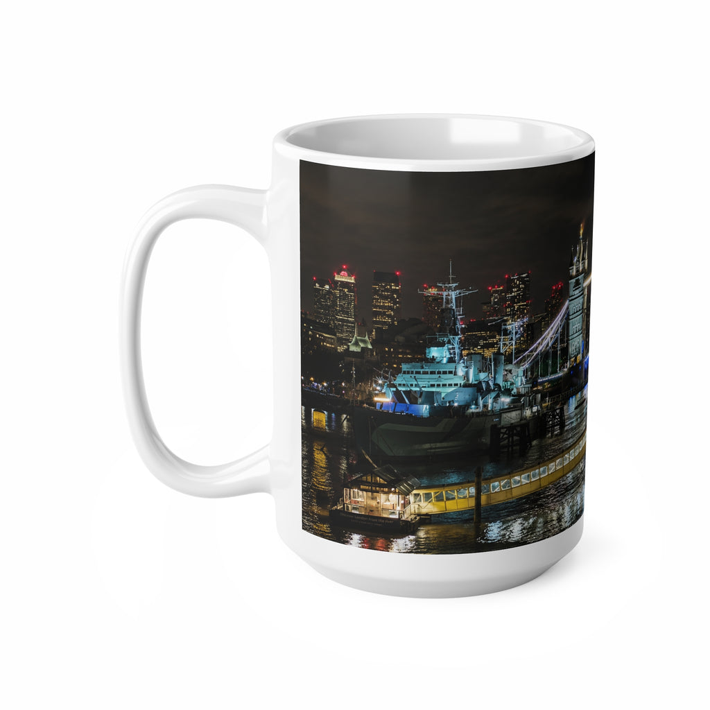 London Tower Bridge Nightscape Ceramic Mug — Tower Bridge Cityscape Coffee Cup (11oz & 15oz)