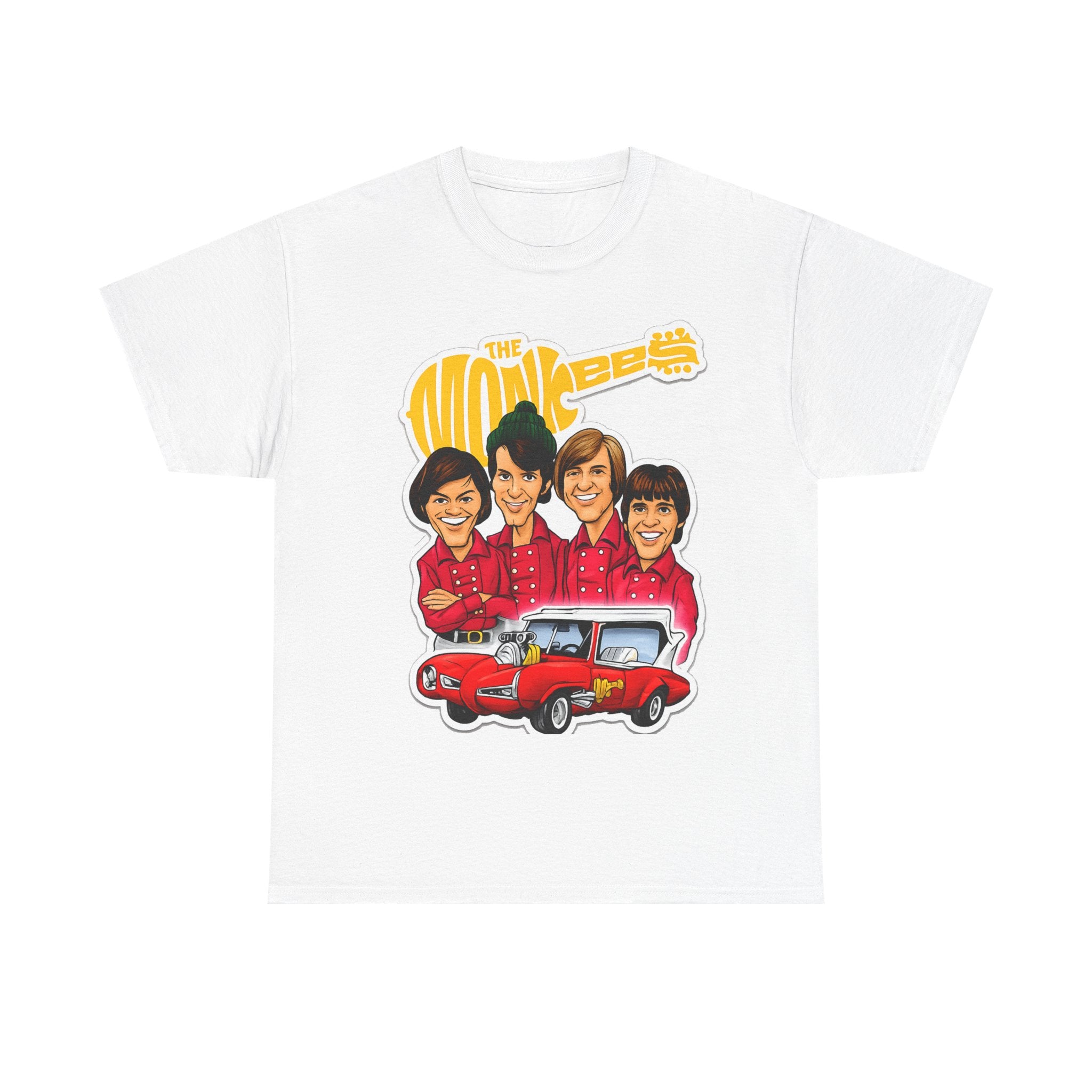 The Monkees Retro Band Tee — Colorful Car Cartoon Graphic