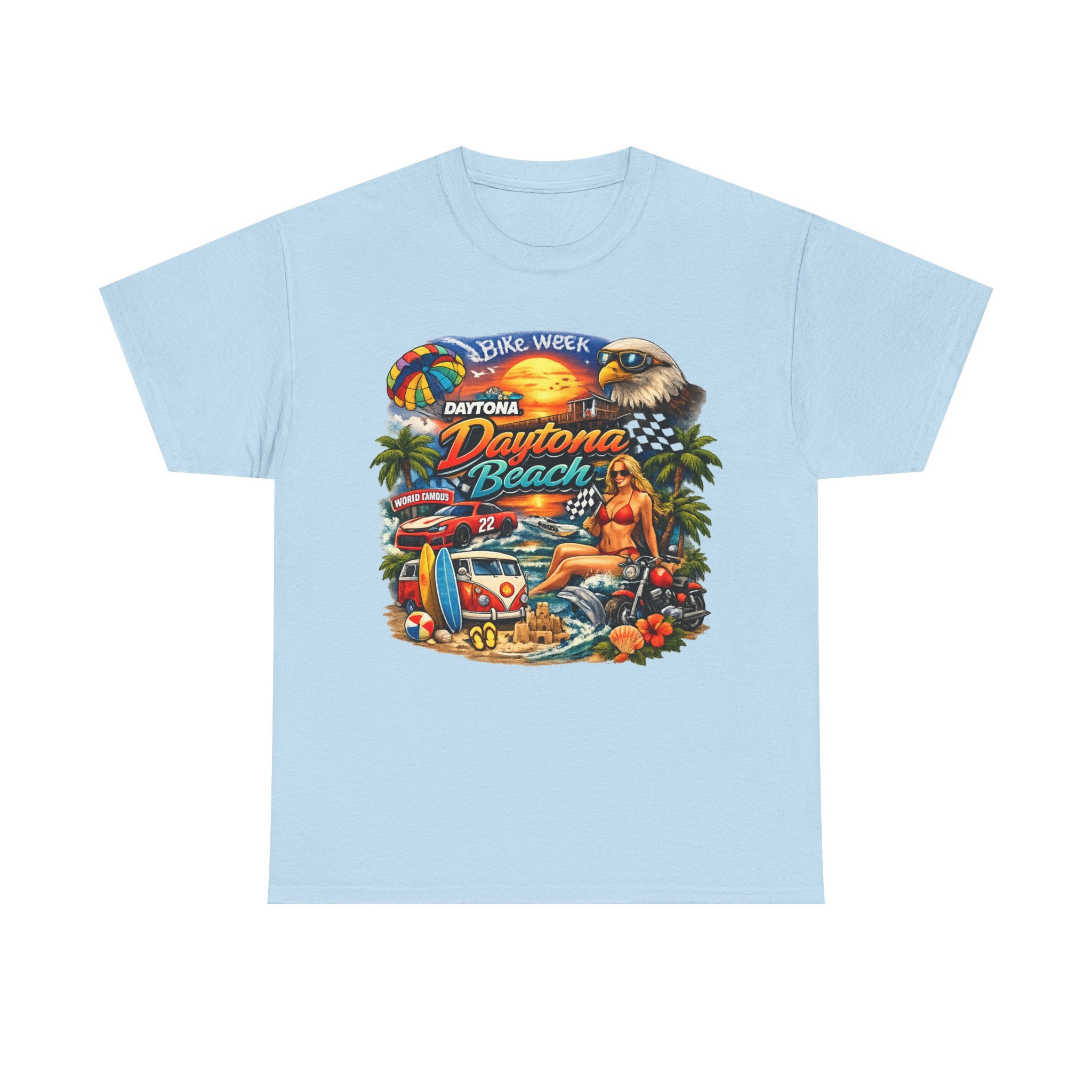 Daytona Beach Vintage Surf T-Shirt — Retro Sunset Palm Beach Tee