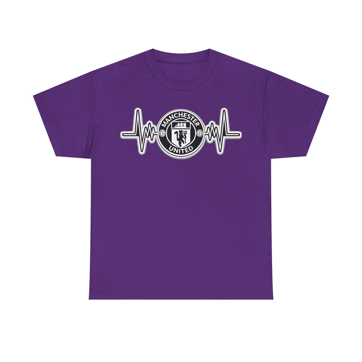 Manchester United Inspired Heartbeat T‑Shirt — Football Fan Pulse Tee