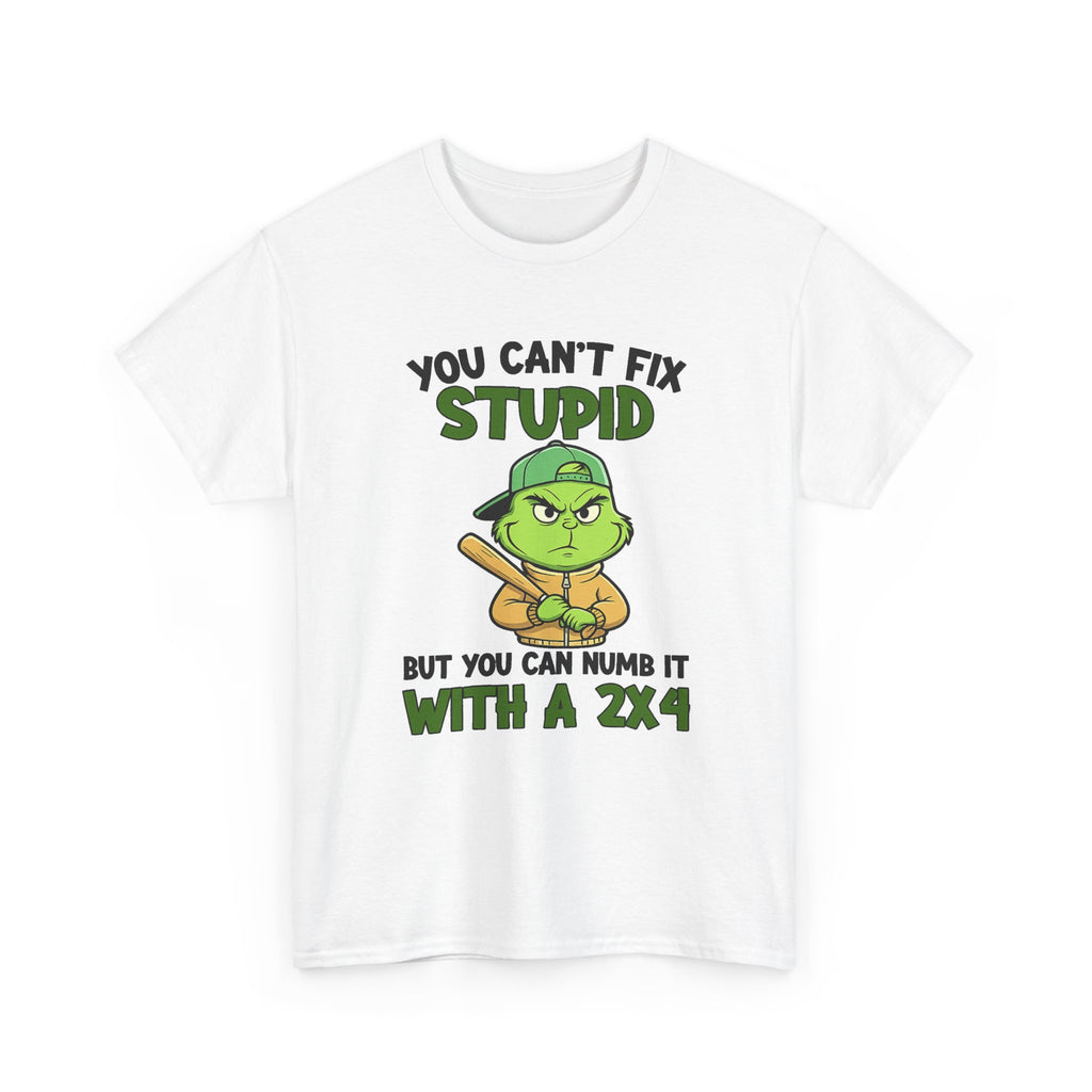 Funny Carpenter T‑Shirt — "You Can't Fix Stupid But You Can Numb It With a 2x4"