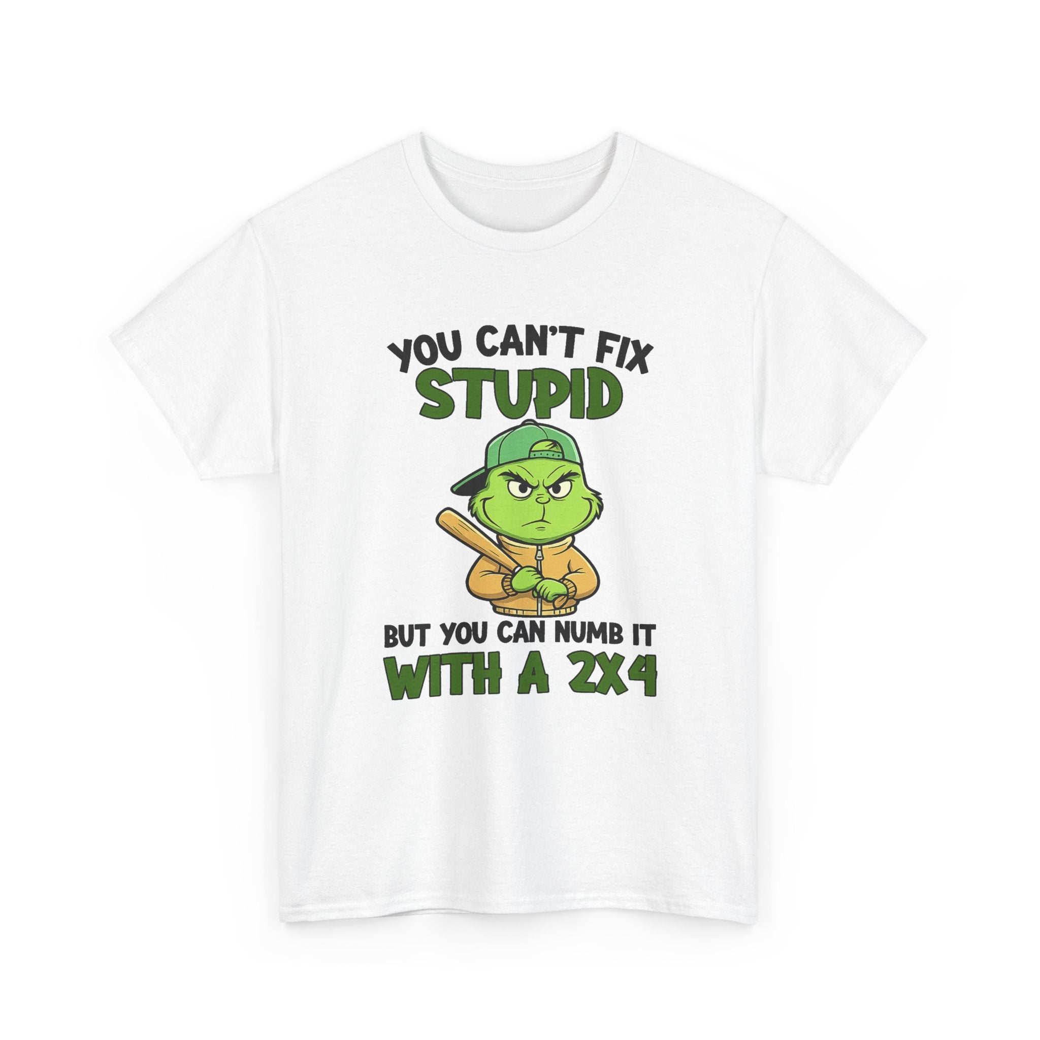 Funny Carpenter T‑Shirt — "You Can't Fix Stupid But You Can Numb It With a 2x4"