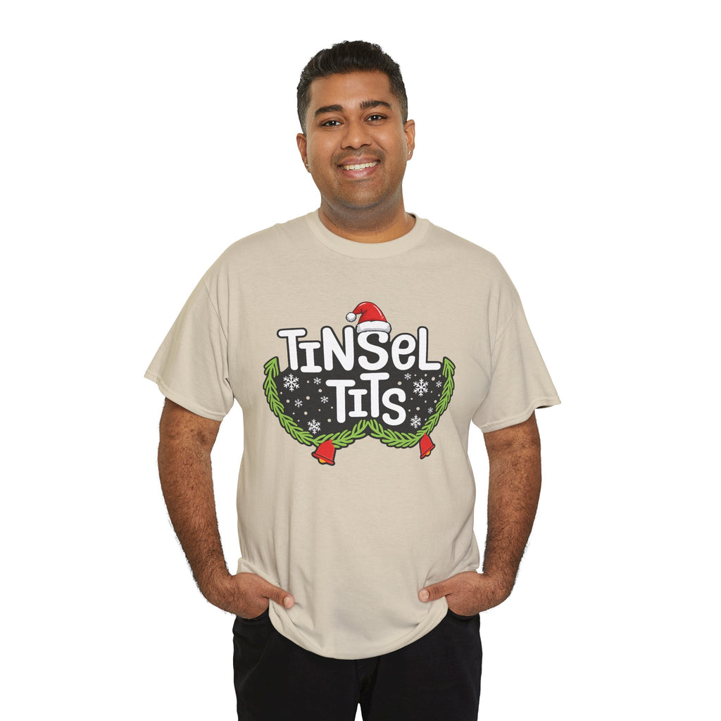 T-Shirt — "Tinsel Tits" Funny Christmas Wreath Holiday Tee