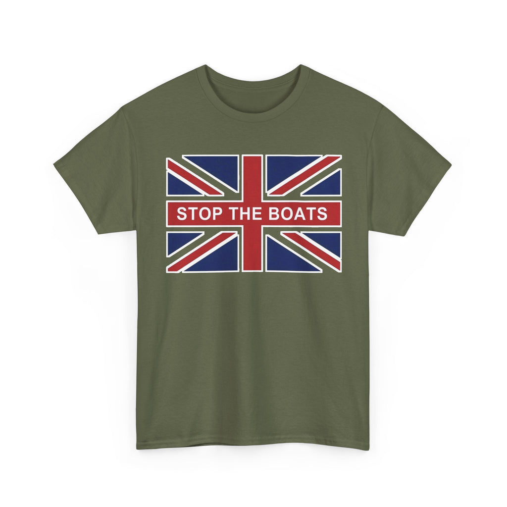 Union Jack "Stop The Boats" Political Statement Tee / T-Shirt