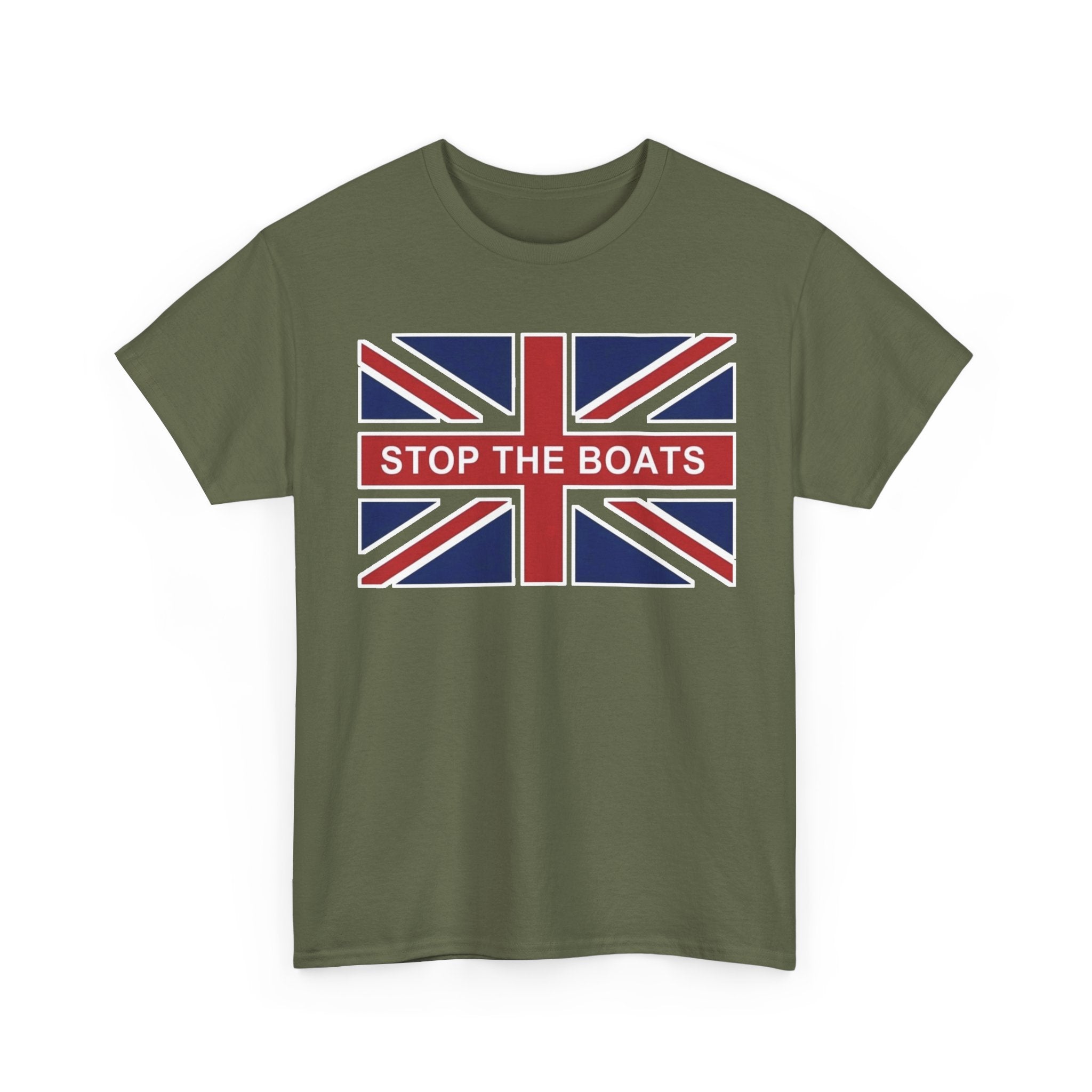 Union Jack "Stop The Boats" Political Statement Tee / T-Shirt