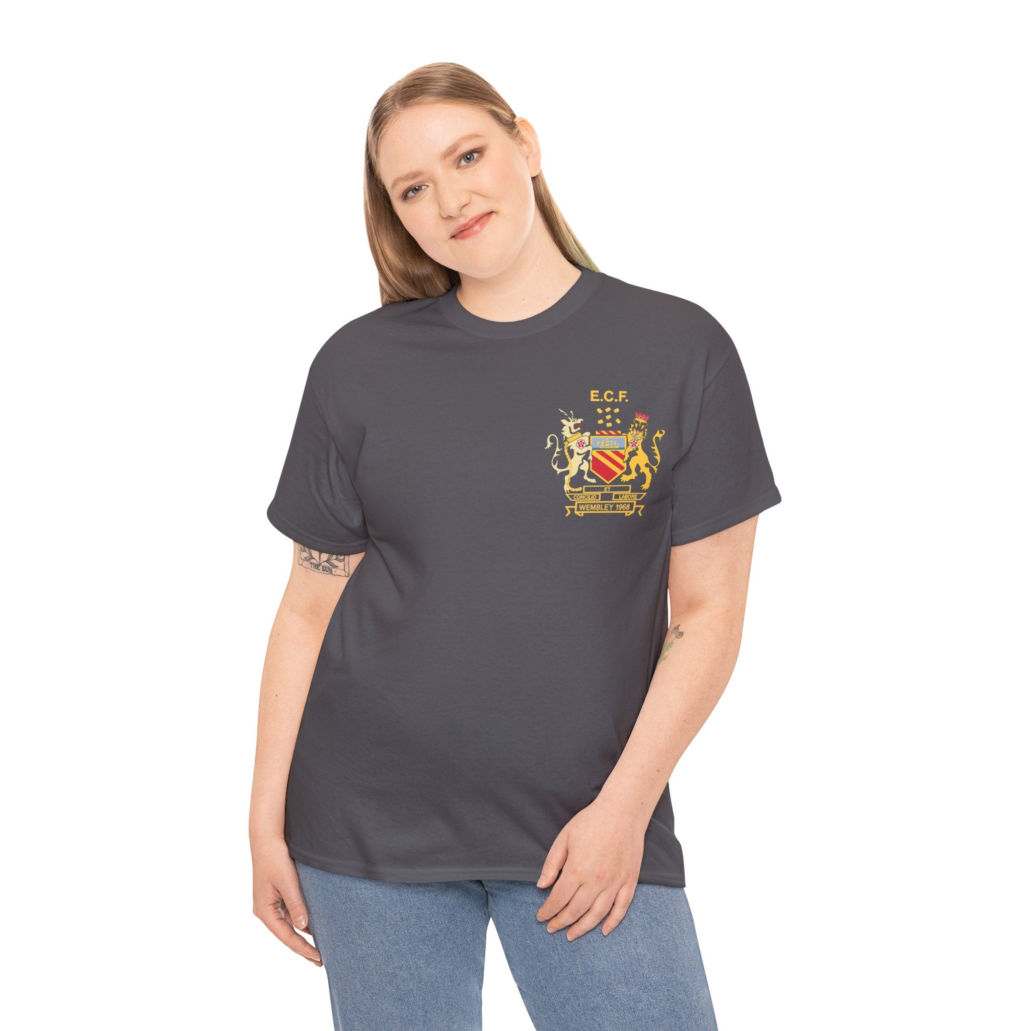 Manchester United Wembley 1968 Heraldic Crest Tee — Vintage Coat of Arms Chest Print