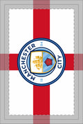 Manchester City St. George Cross Waffle Tea Towel — Double-Sided Football Kitchen Towel